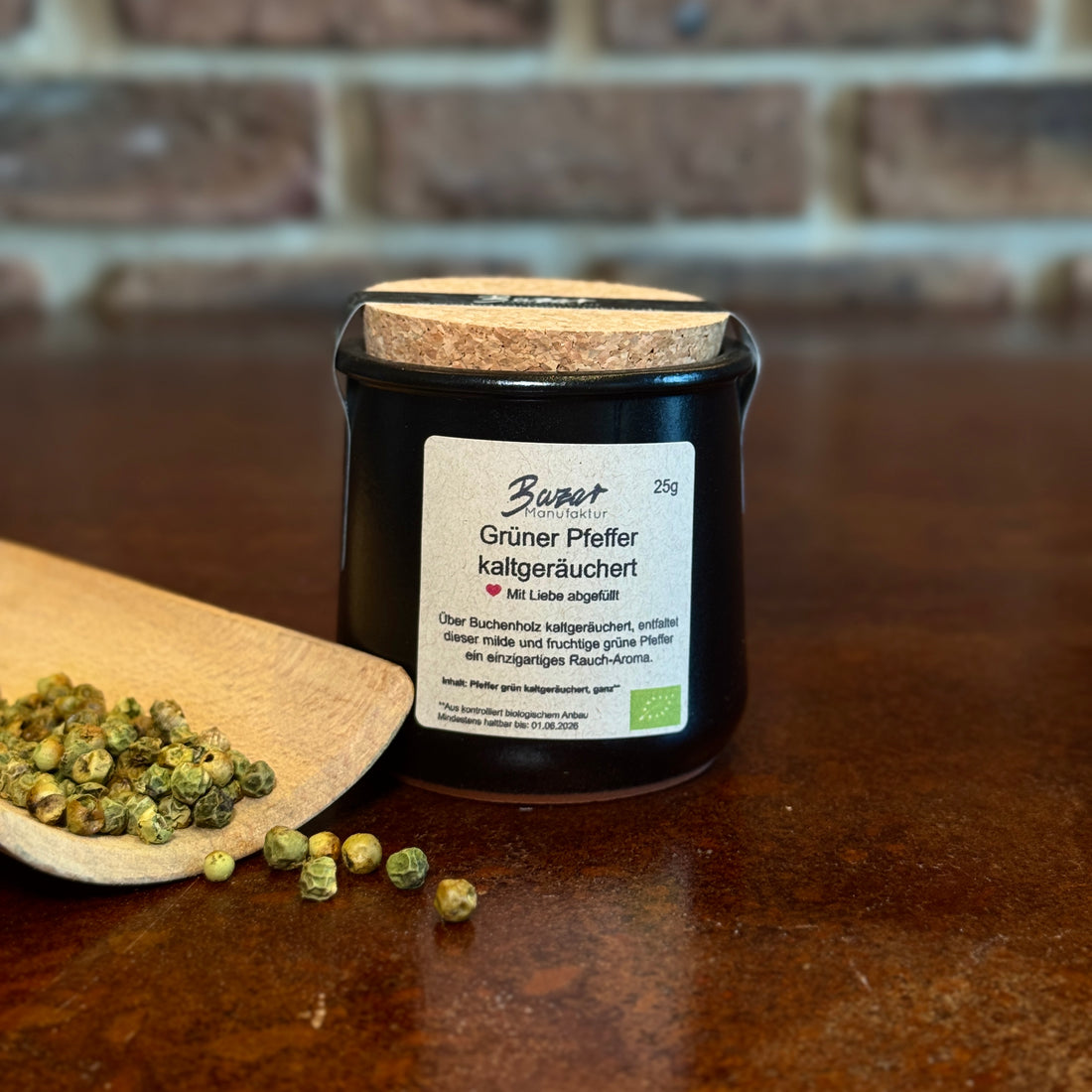 Bio Grüner Pfeffer – „Kaltgeräuchert & Mild-Fruchtig“ 25 g