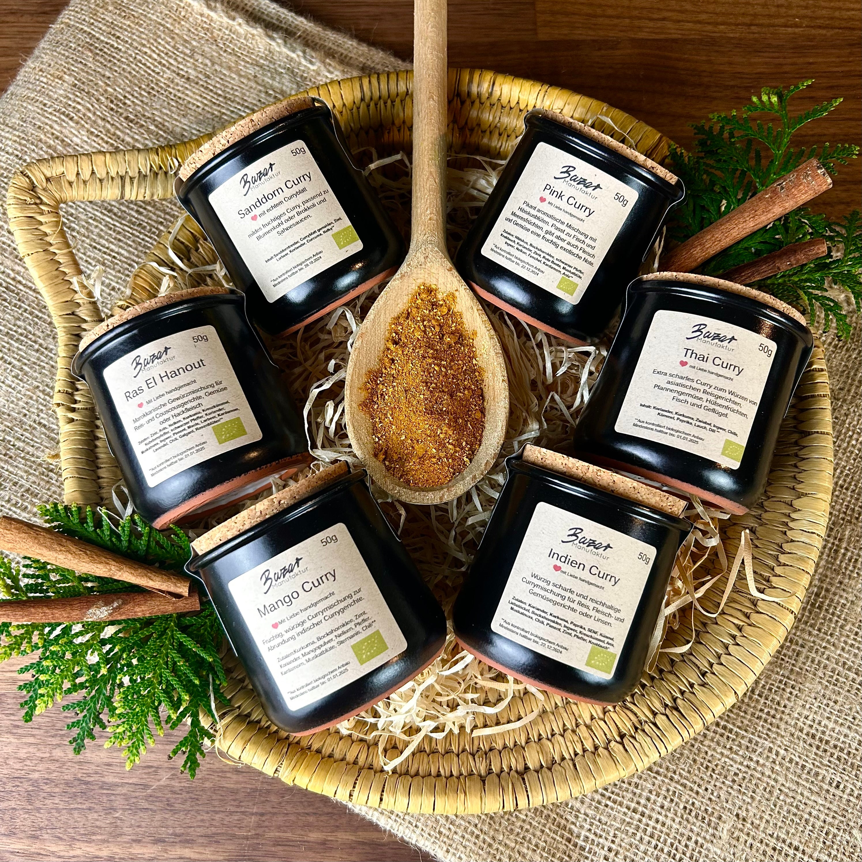 Bio Curry Set – „Vielfalt für jeden Tag“ 6×50 g